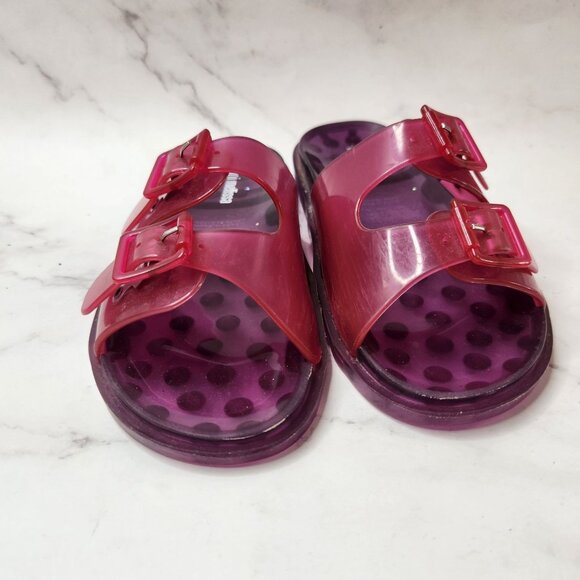 Mini Melissa Pink Slide Sandals Double Buckle Jellies Summer Sweet Scent Youth 1 - Picture 3 of 8
